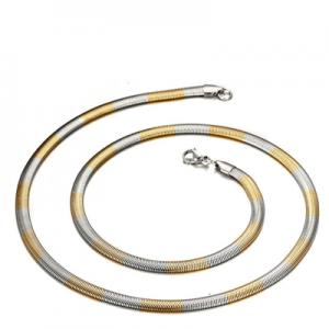 NC-088GS Mens two tone 4.2mm stainless steel snake chain in 24 inch 
